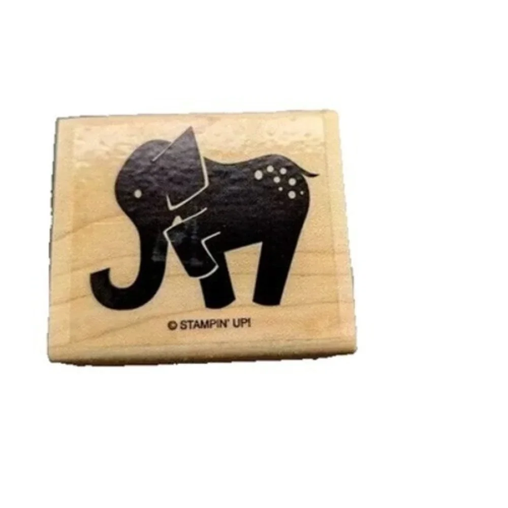 Stampin' Up! Elephant Silhouette Spots Rubber Stamp Wood #B65